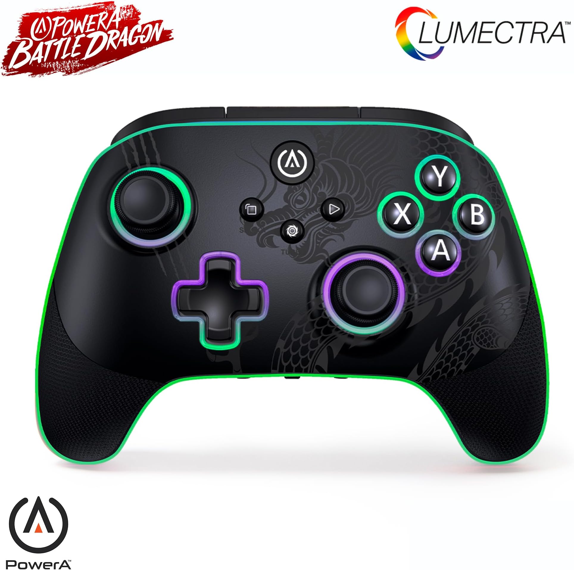 PowerA Battle Dragon™ Pro Wireless Controller with Lumectra for PC & Cloud Gaming: Magnetic Hall Effect, Asymmetric Rumble Motors, 30h Playtime (Not for iOS)