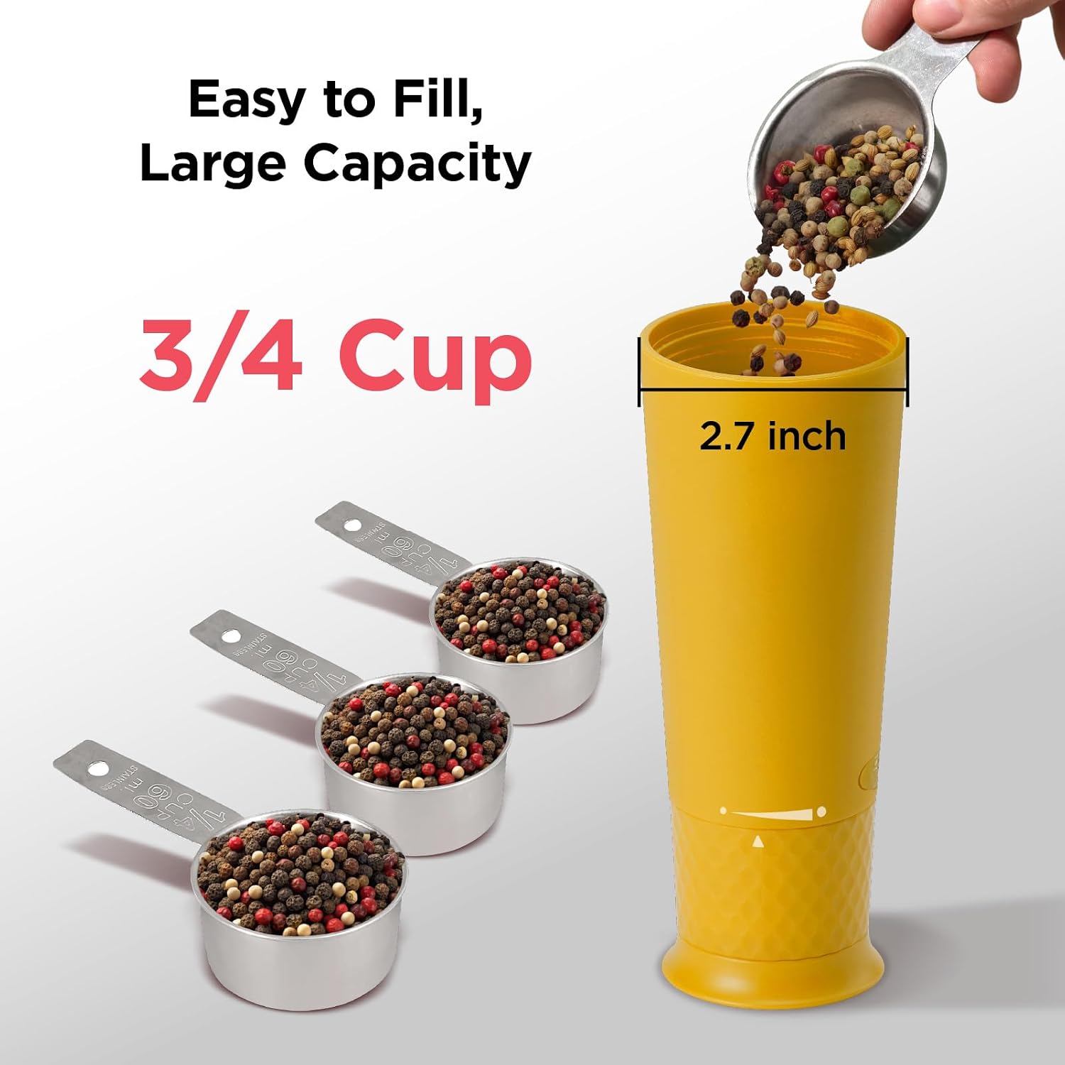 Kitchen Mama FlipTastic Salt and Pepper Grinder, Yellow