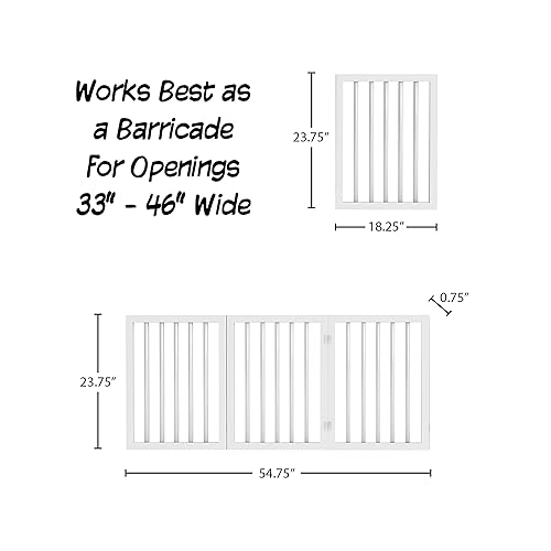 Miniatura 10 de PETMAKER Puerta interior para mascotas, puerta plegable para perros de 4 paneles para escaleras o puertas, valla independiente de 73.5 x 32 pulgadas