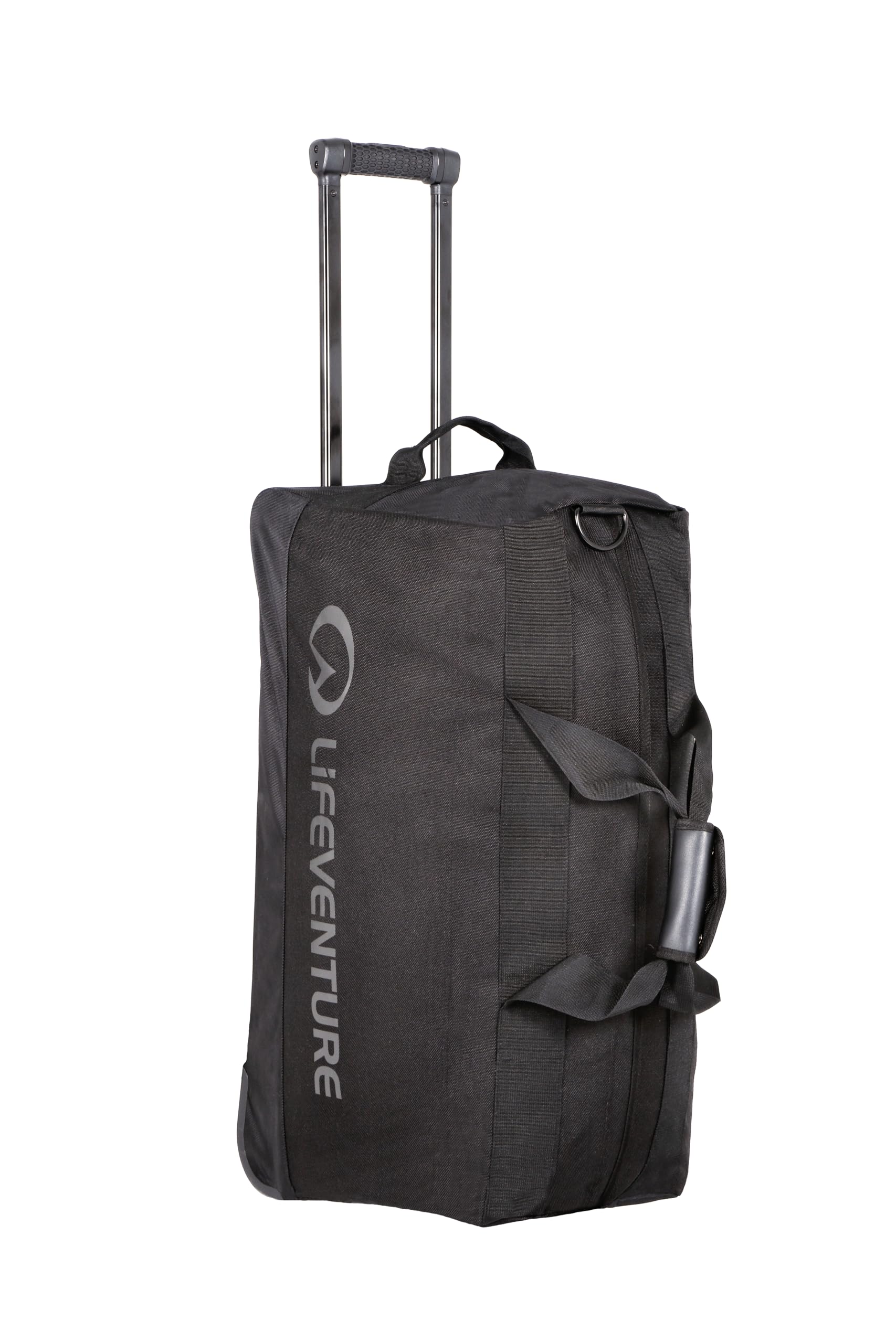 Lifeventure Expedition Sac de Sport avec roulettes Robustes Capacité 100 l avec poignée télescopique et Base Rigide, Noir, 100 Litre, Sac de Sport à roulettes avec Base Rigide