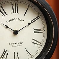 Vista 6 de NIKKY HOME Reloj de repisa, reloj de escritorio retro, silencioso y sin tictac, funciona con pilas, reloj de madera para sala de estar, dormitorio