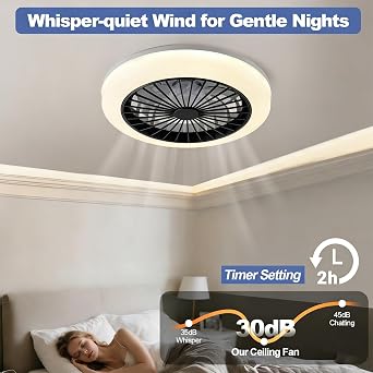 Smart RGB Ceiling Fans with Lights,APP & Remote Control,3 CCT + 7 Colour Modes,6-Speed Quiet Fan with Timer & Memory,Low Profile Dimmable LED Fan Light Ceiling for Bedroom Living Room Kitchen,50cm [Energy Class E]