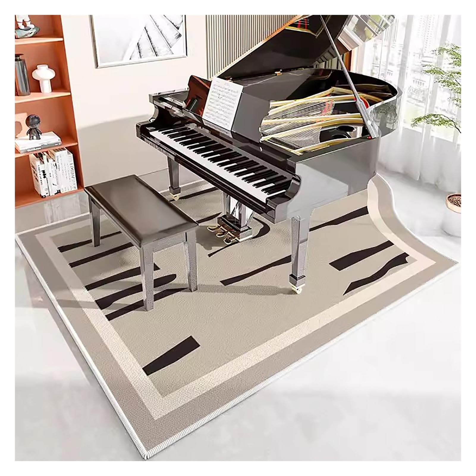 Tappetino per Pianoforte Verticale Spesso 10 mm, Tappetino insonorizzato, Tappeto per Pianoforte Lavabile Antiscivolo per pianoforti Verticali, Cuscinetto Ammortizzante, Tappeto PE