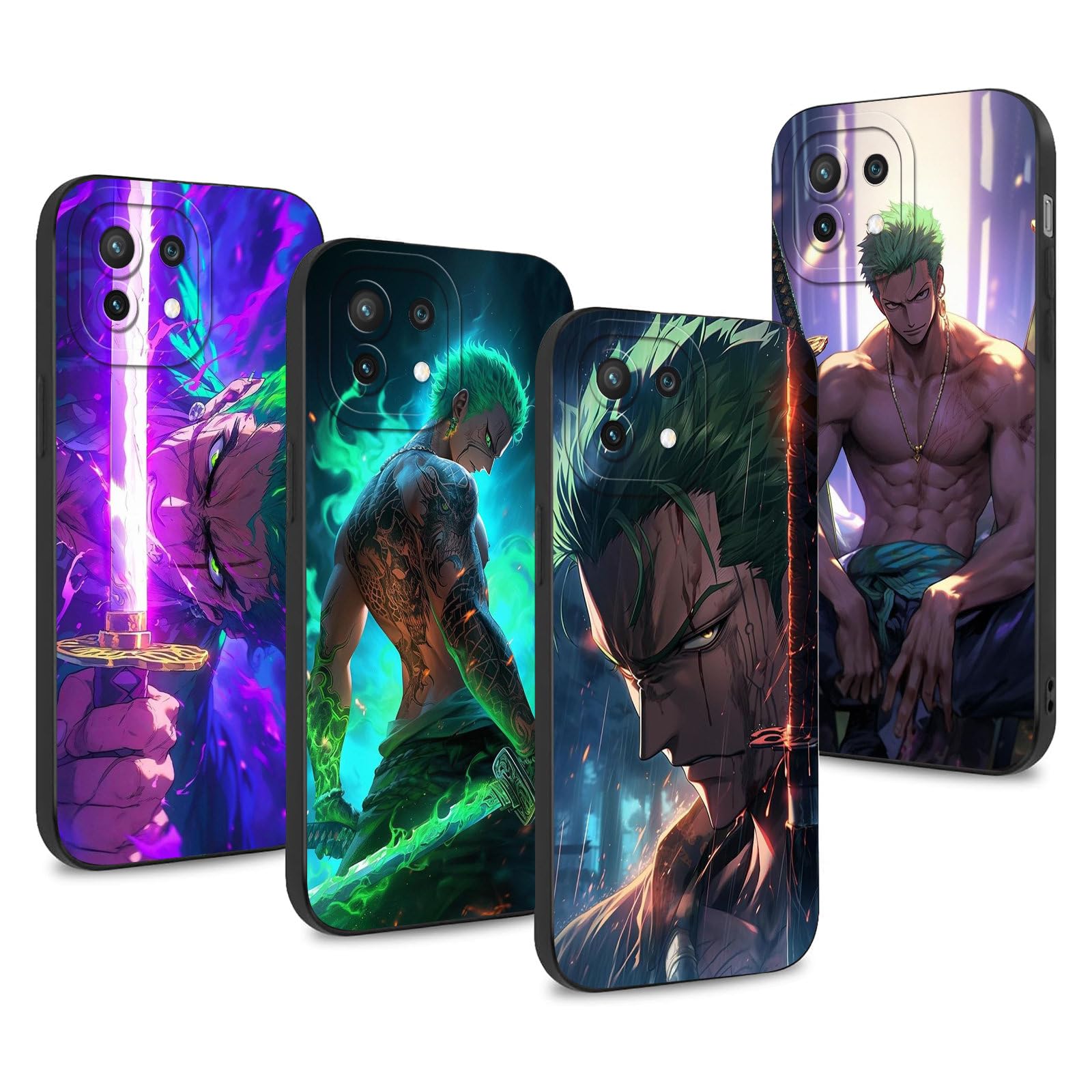 4 Stück Xiaomi 11T/11T Pro Hüllen Mit One Piece Anime-Design (Luffy, Zoro) – TPU