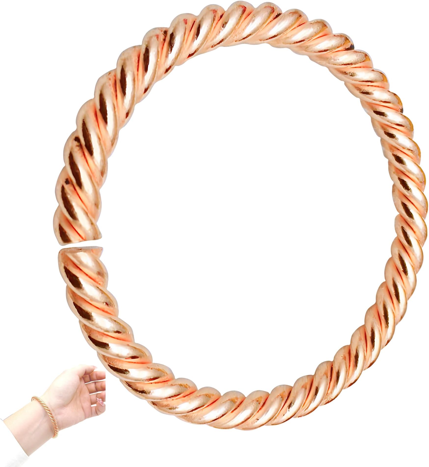 Copper Tensor Bracelet, Pure Copper Tensor Ring Bracelets Solid copper Twisted Handmade Bangle For Women Men Health Jewelry Gifts