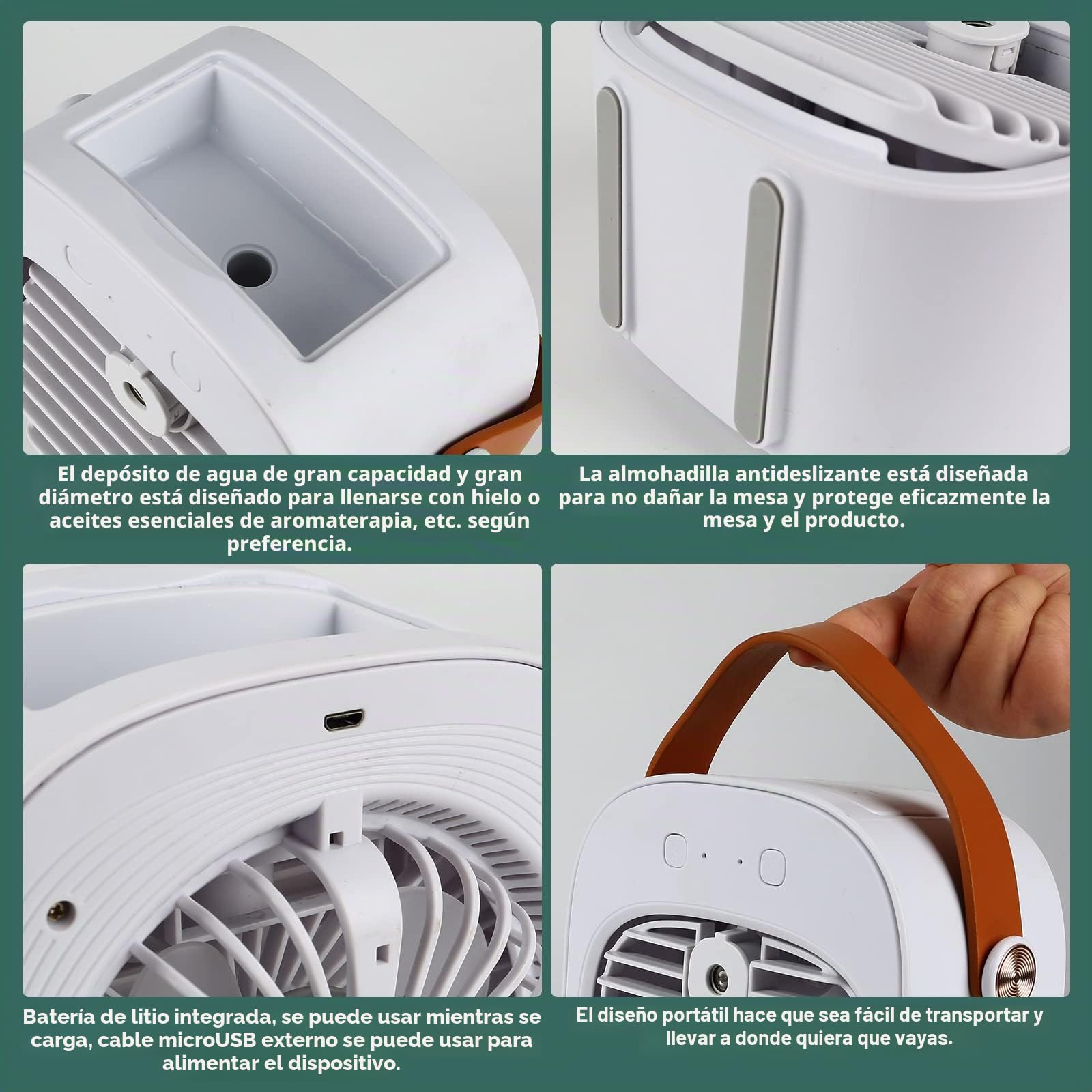 Enfriador de Aire Portátil, Mini Aire Acondicionado Móvil, Climatizadores Evaporativos con Función de Humidificación, 3 Velocidades, Ventilador De Sobremesa para Dormitorio Oficina, Blanco