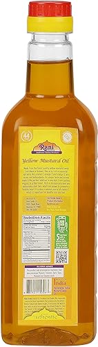 Miniatura 5 de Aceite de mostaza amarilla Rani (Kachi Ghani) 16.9 onzas (16.9 fl oz) sin OMG, sin gluten, kosher, vegano, 100% natural