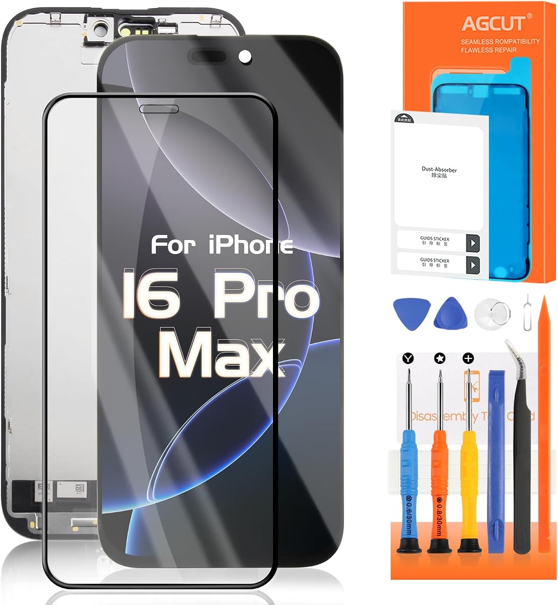 Reemplazo de pantalla OLED suave para iPhone 16 Pro Max para iPhone 16 Pro Max Pantalla LCD A3296 A3084 A3295 A3297 LCD digitalizador pantalla táctil pieza de reparación