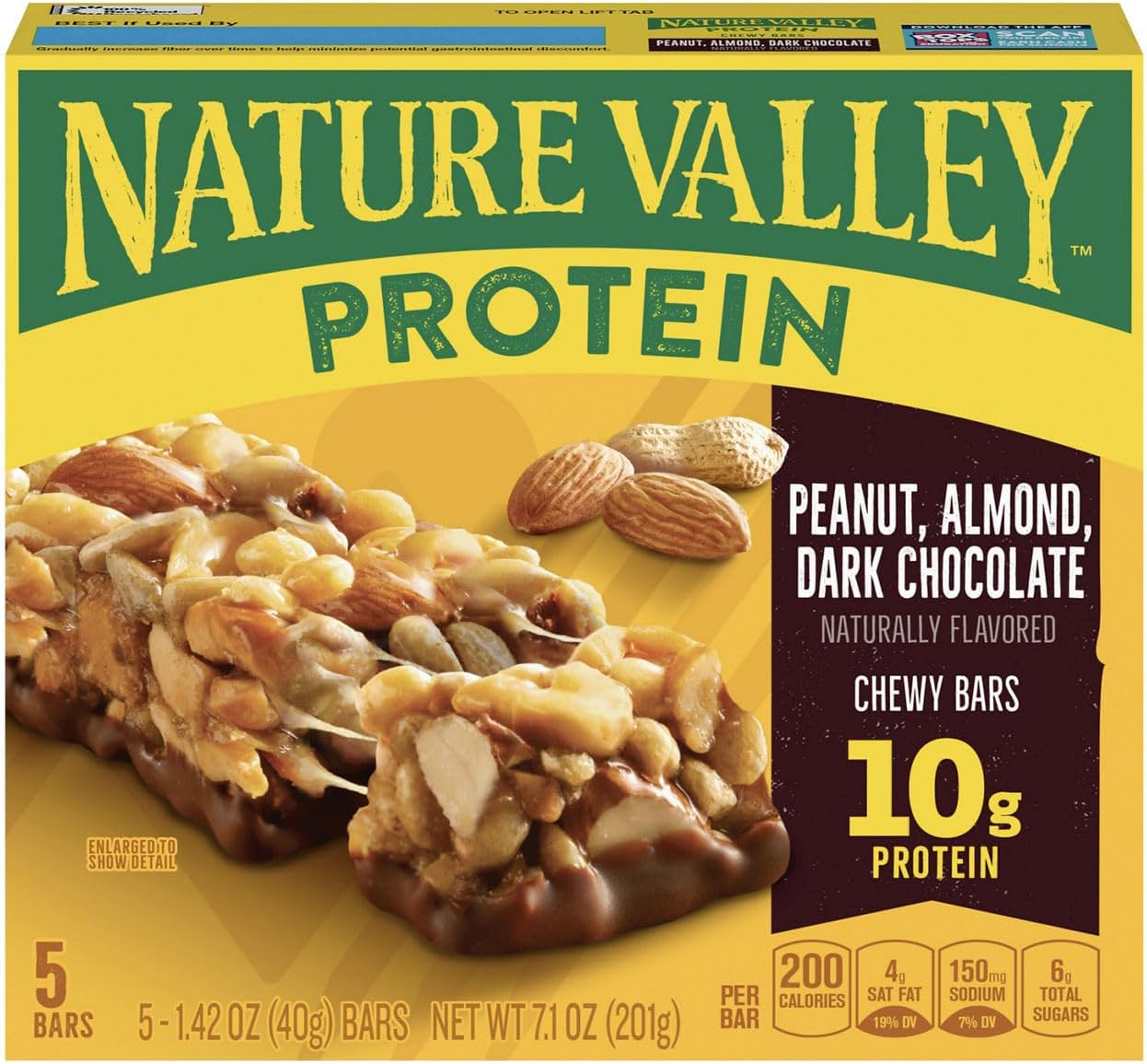 Protein Granola Bars, Peanut Almond Dark Chocolate, 5 ct