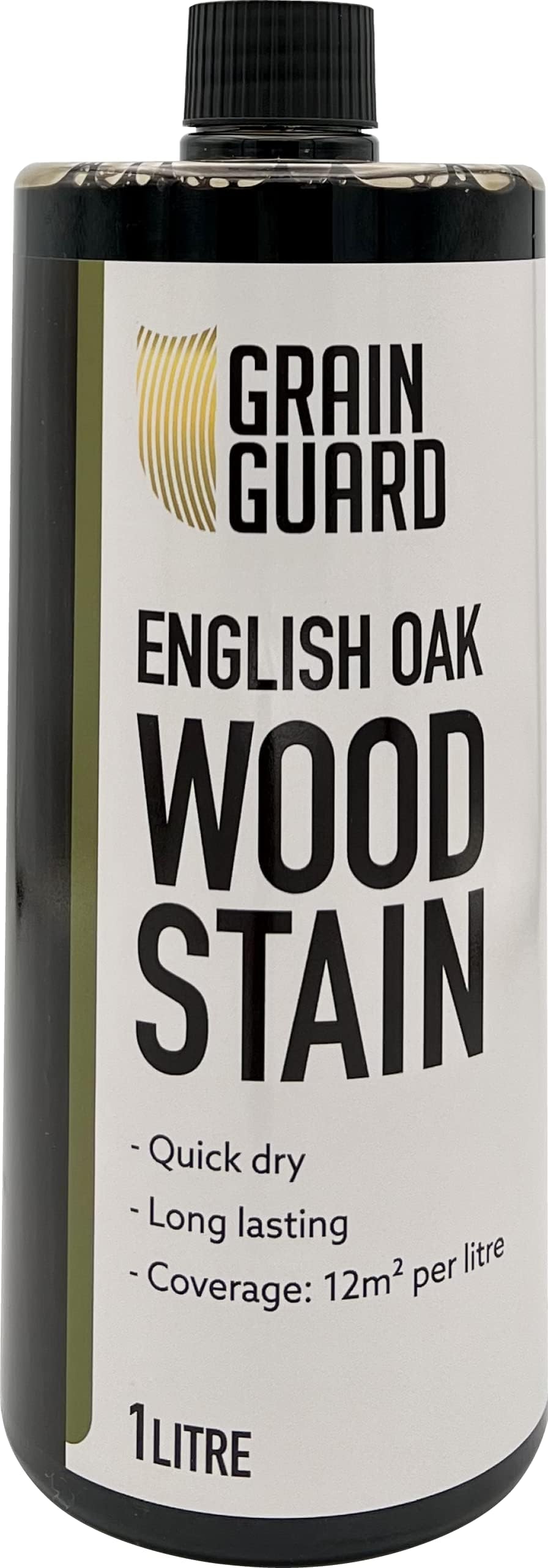 GRAIN GUARD Wood Stain | English Oak | 1 Litrel | Water-Based & Low Odour | Eco-Friendly and Non-Toxic | Interior Furniture Wood Stain | Easy Application | Quick Drying