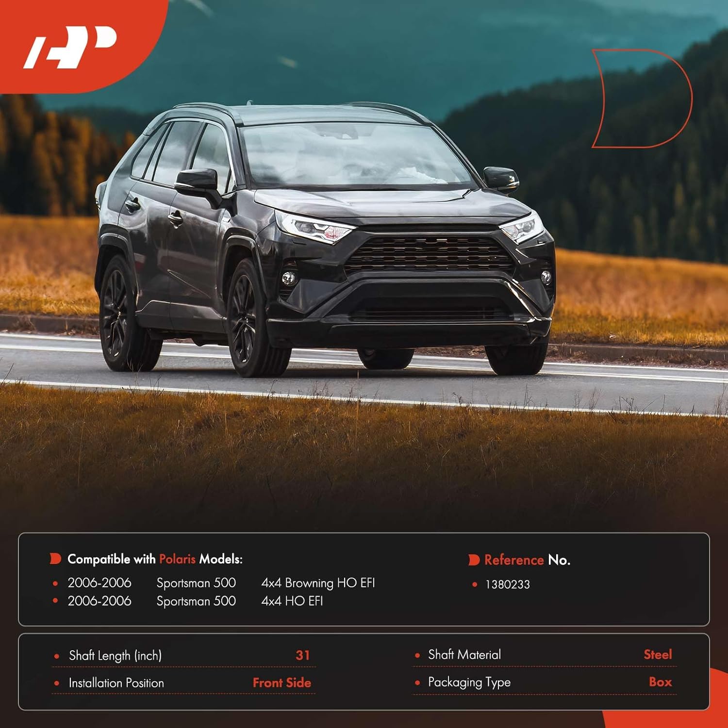 A-Premium Front Complete Drive Shaft Prop Shaft Driveshaft Assembly Compatible with Polaris Sportsman 500 (2006) 4x4, 4x4 HO EFI, 4x4 Browning HO EFI, Replace# 1380233