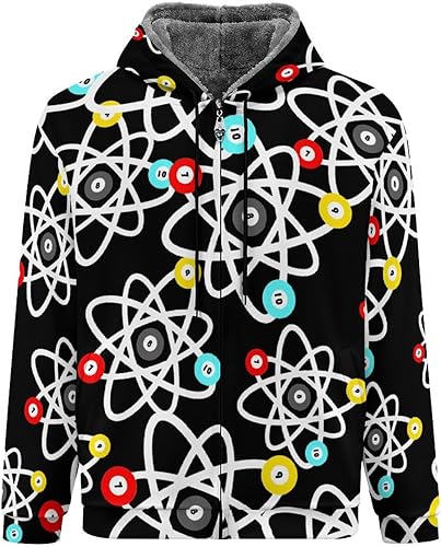 Miniatura 3 de Funny Billiards Science Men's Full Zip Hoodies Heavyweight Sweatshirt Fleece Warm Jacket