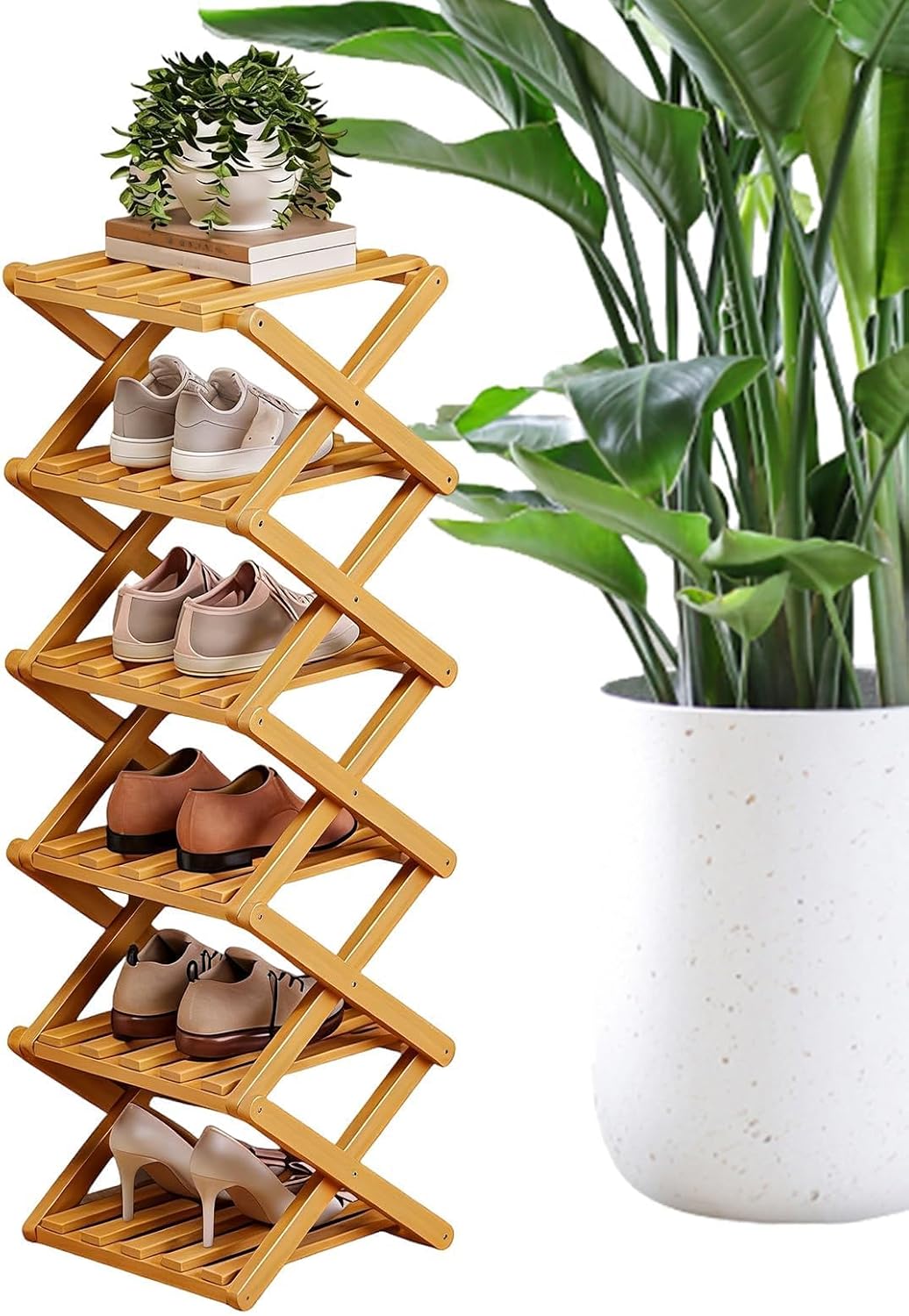 6Tier Foldable Corner Shoe Rack（Yellow）