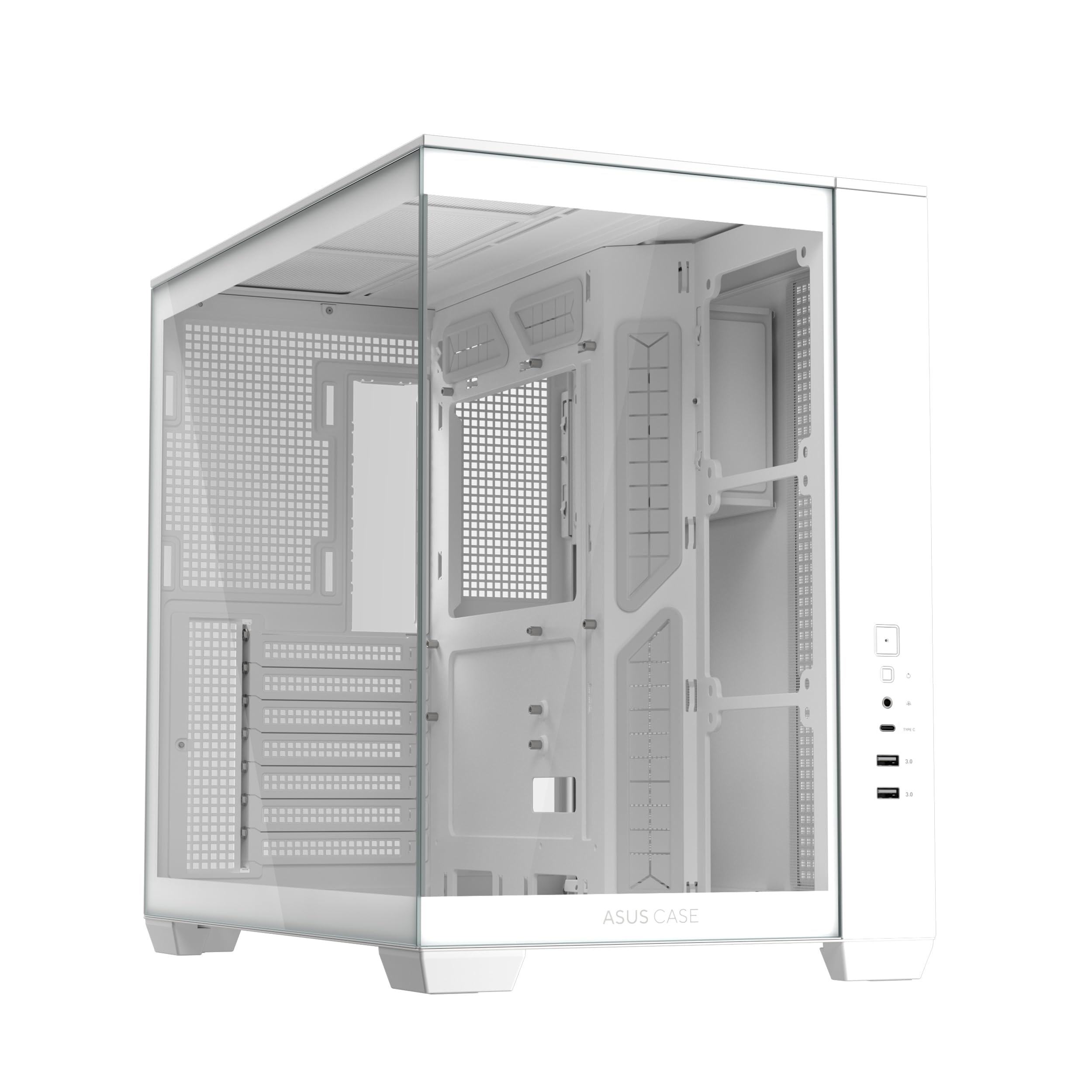Amazon | ASUS A32 Case white/ATX対応/デュアルチャンバー/ピラーレス
