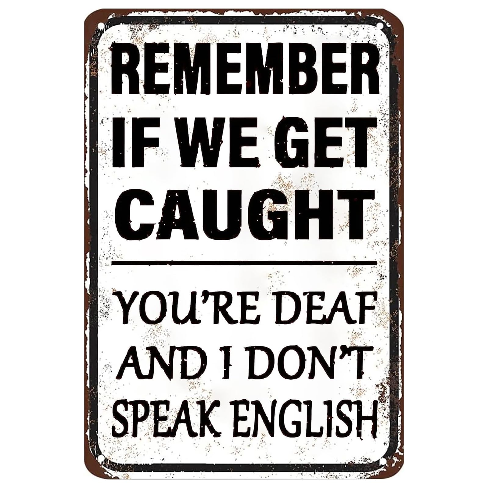Interesting Daily tacit Agreement Vintage Metal Sign Humorous Life Tip Retro Wall Decor Panel for Home Garden Leisure Area 8x12 Inch