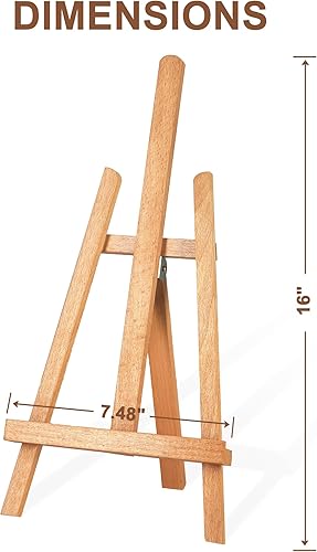 Miniatura 4 de Soporte de caballete de mesa de 16 pulgadas para pintar lienzo, caballetes de mesa para exhibir caballetes pequeños de madera, soporte portátil para