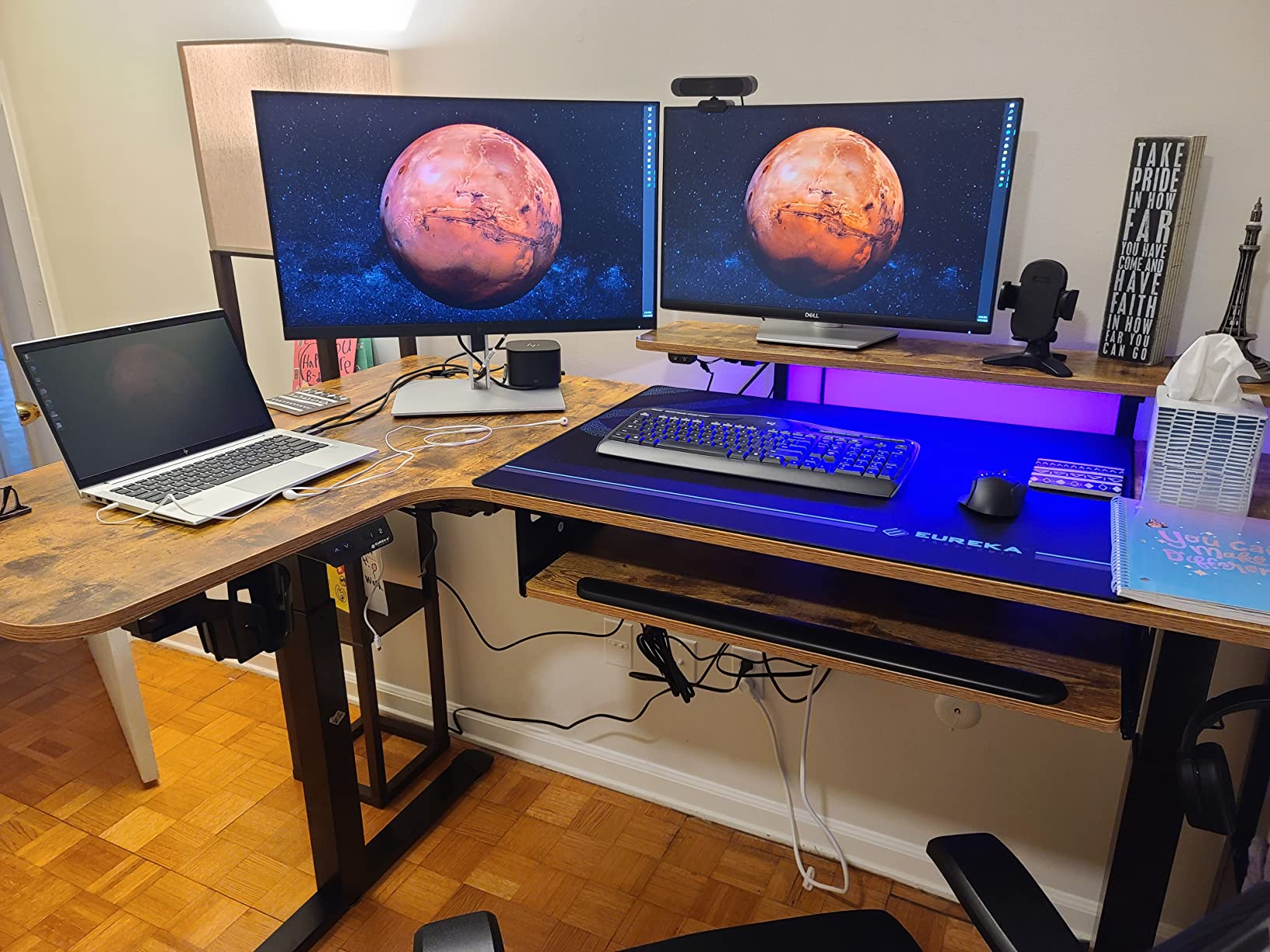 50/mo Finance EUREKA ERGONOMIC L Shaped Standing Desk with Keyboard