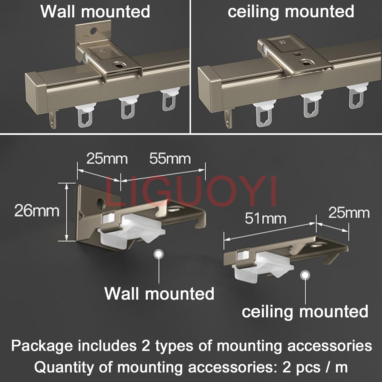 Szyna do zasłon do montażu sufitowego, 120-560 cm, aluminiowy karnisz do dzielenia pokoju, dźwiękoszczelna szyna do paneli, system kurtyn ślizgowych, idealna do użytku domowego i biurowego