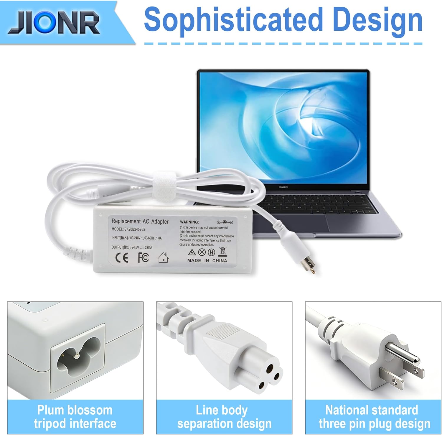 New 65W Ac Adapter Laptop Charger Compatible with Apple Powerbook iBookG4 iBook G4 Series A1021 M4328 M8943