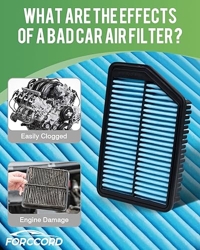 Miniatura 3 de Forccord Paquete de 2 filtros de aire de motor para Elantra (2011-2016), Forte (2014-2018), repuesto de filtro de aire 28113-3X000, 28113-4V100