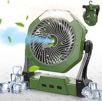 Vista 12 de Ausic Ventiladores portátiles de niebla para campamento, [máximo 35 horas de funcionamiento] Ventilador de refrigeración al aire libre para patios