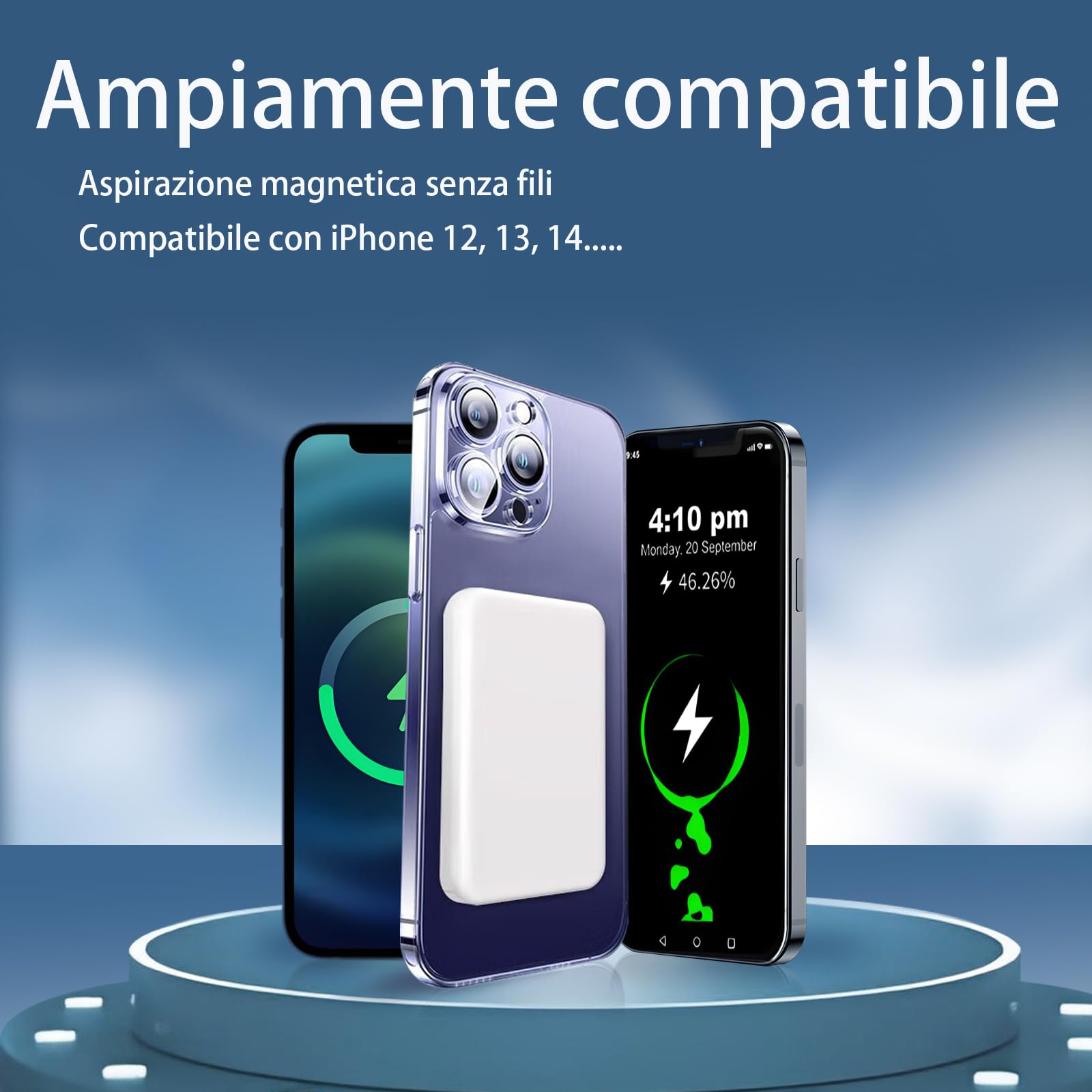 Power Bank Magnetico 5000mAh Magsafe - Ricarica Wireless 22.5W Per IPhone - Foto 3