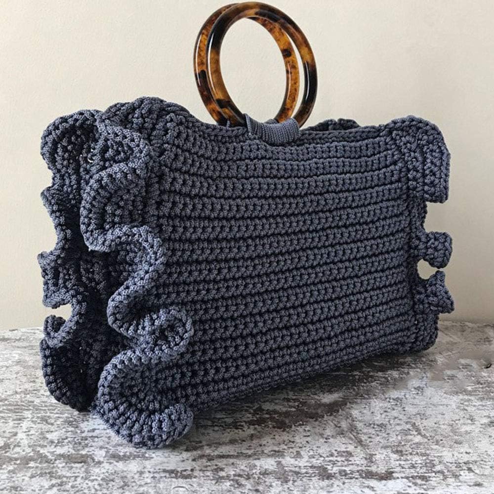 2 Skeins Women Girls Trendy Bag Yarn Cord Polyester Yarn Royal Blue Knitting Crocheting DIY Bags Crochet Purse Clutch Bag Yarn Knit Bag Yarn 280gram One Skein