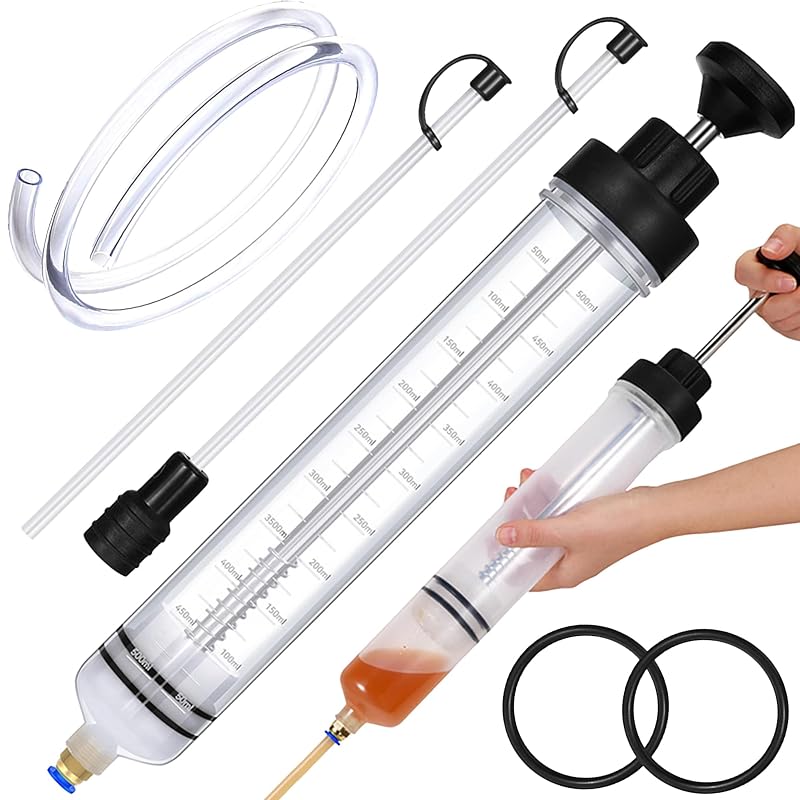 Extrator de Fluidos Manual VOUSXLLEZ de 500 mL com Mangueiras de Extensão e Anéis de Vedação CYQ006-EU