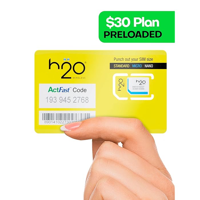 Buy H2O Wireless SIM Card 30 Plan — Preloaded TripleCut SIM with