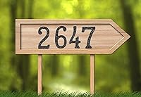 Vista 8 de Números de casa de 5.5 pulgadas, color negro, de hierro fundido, acabado rústico original, número de dirección de la casa para exteriores, aspecto