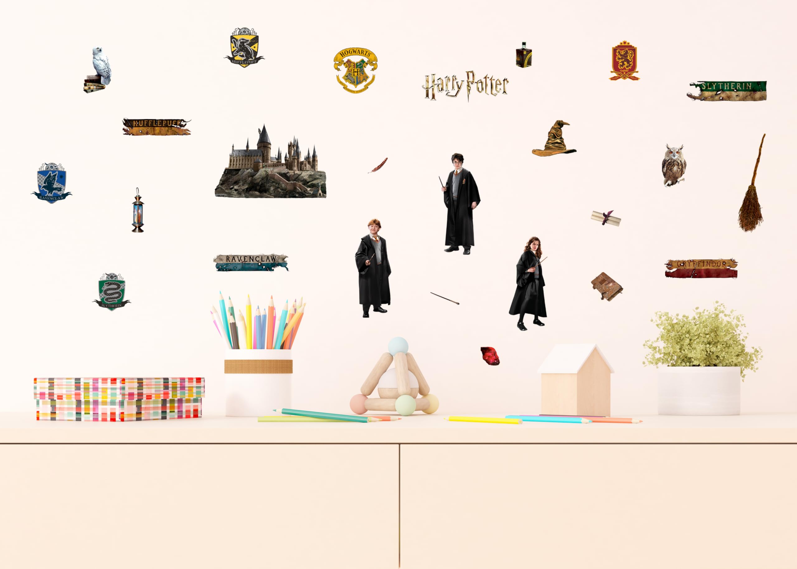 Harry Potter Hogwart naklejki ścienne do pokoju dziecięcego, tatuaż ścienny chłopiec dekoracja AG Design 30 x 30 cm | ADKS 3838