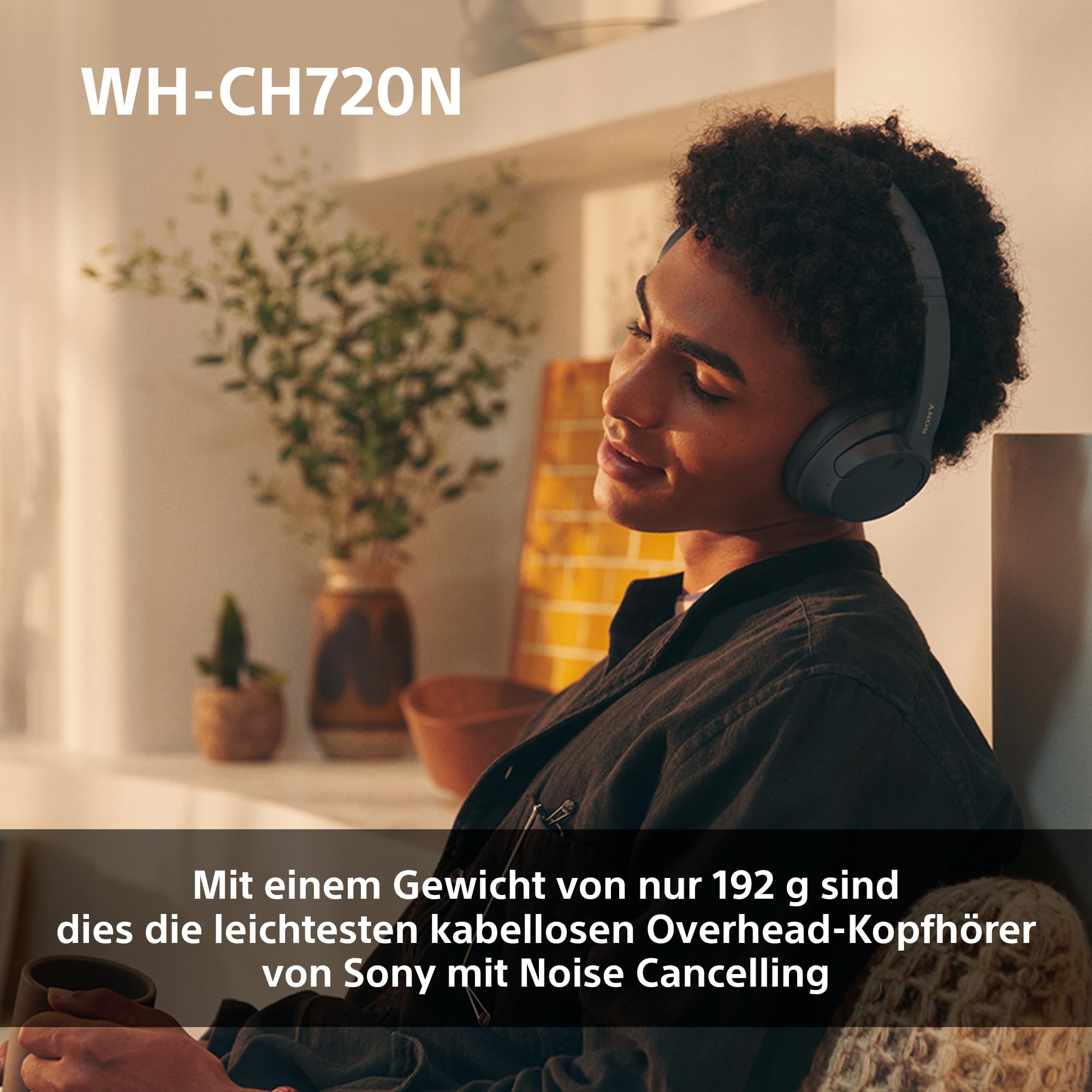Sony WH-CH720N Kabelloser Bluetooth-Kopfhörer mit Noise Cancelling, 35h Akkulaufzeit, Schwarz