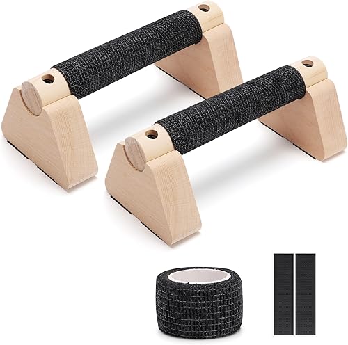 Miniatura 7 de Barra de calistenia de madera multifuncional para entrenamiento de fuerza, 2 unidades