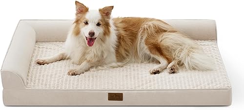 Miniatura 23 de Cama ortopédica para perros extra grande, XXL para perros, espuma en forma de L, parte inferior antideslizante, sofá gigante para mascotas y gatos