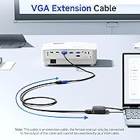 Vista 3 de Cable Matters Cable de extensión VGA (cable VGA macho a hembra) - 6 pies, no cable macho doble, no para uso DB9/serie