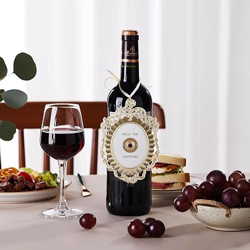Miniatura 5 de JUOPZKENN Pulsa para botón champán, prensa para timbre de puerta de champán, mini prensa para botón de champán, decoración temática de champán,
