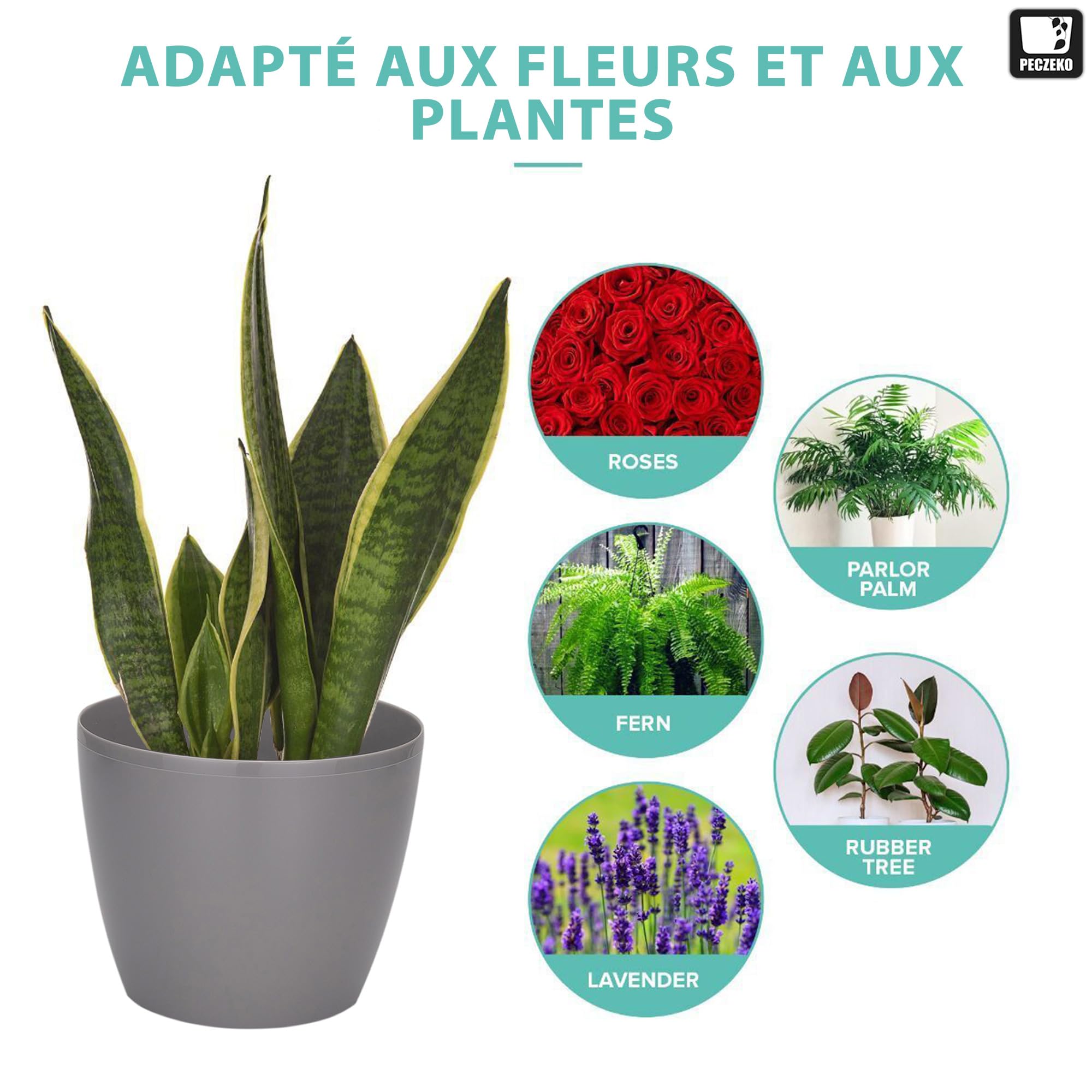 PECZEKO Shiny Flower Pots, Decorative Plant Pots for Flowers & Herbs - Image 4