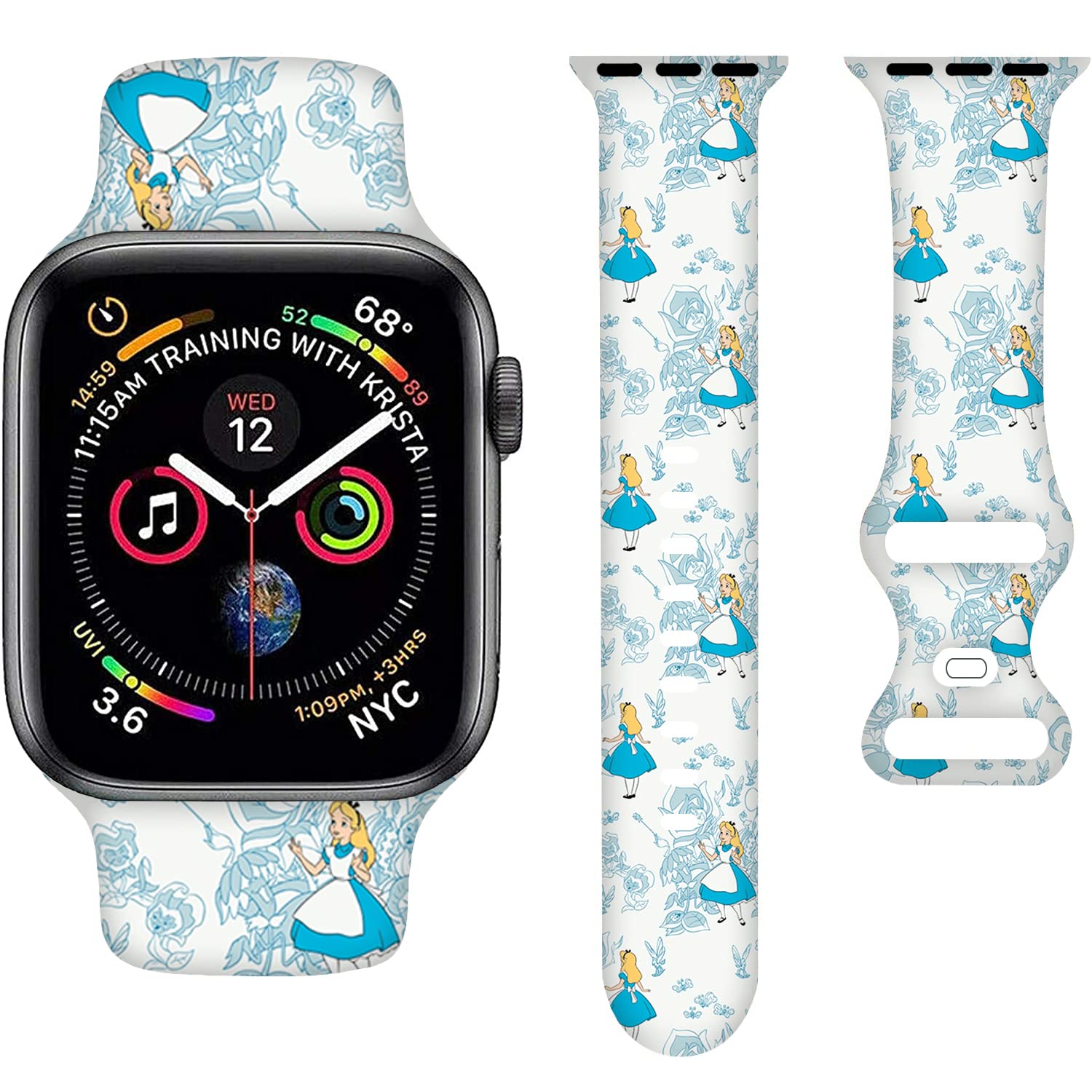 Cartoon Strap Compatible with Apple Watch Band 38mm 40mm 41mm 42mm 44mm 45mm 49mm,Adjustable Replaceable Soft Silicone Sport Wristbands for iWatch Ultra Series 9 8 7 6 5 4 3 2 1 SE