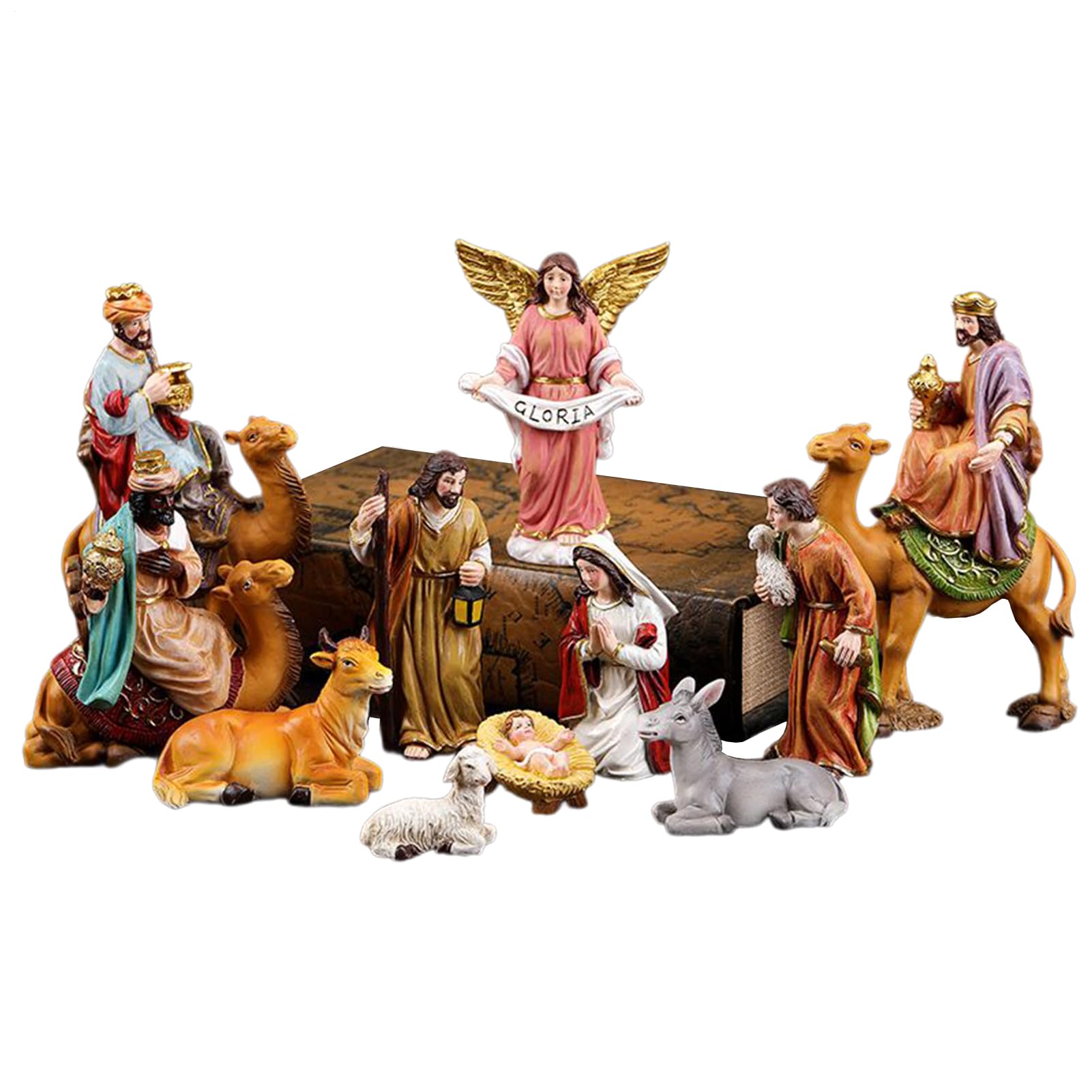 Figurine Nativité pour table de chevet et décoration de Noël chaleureuse