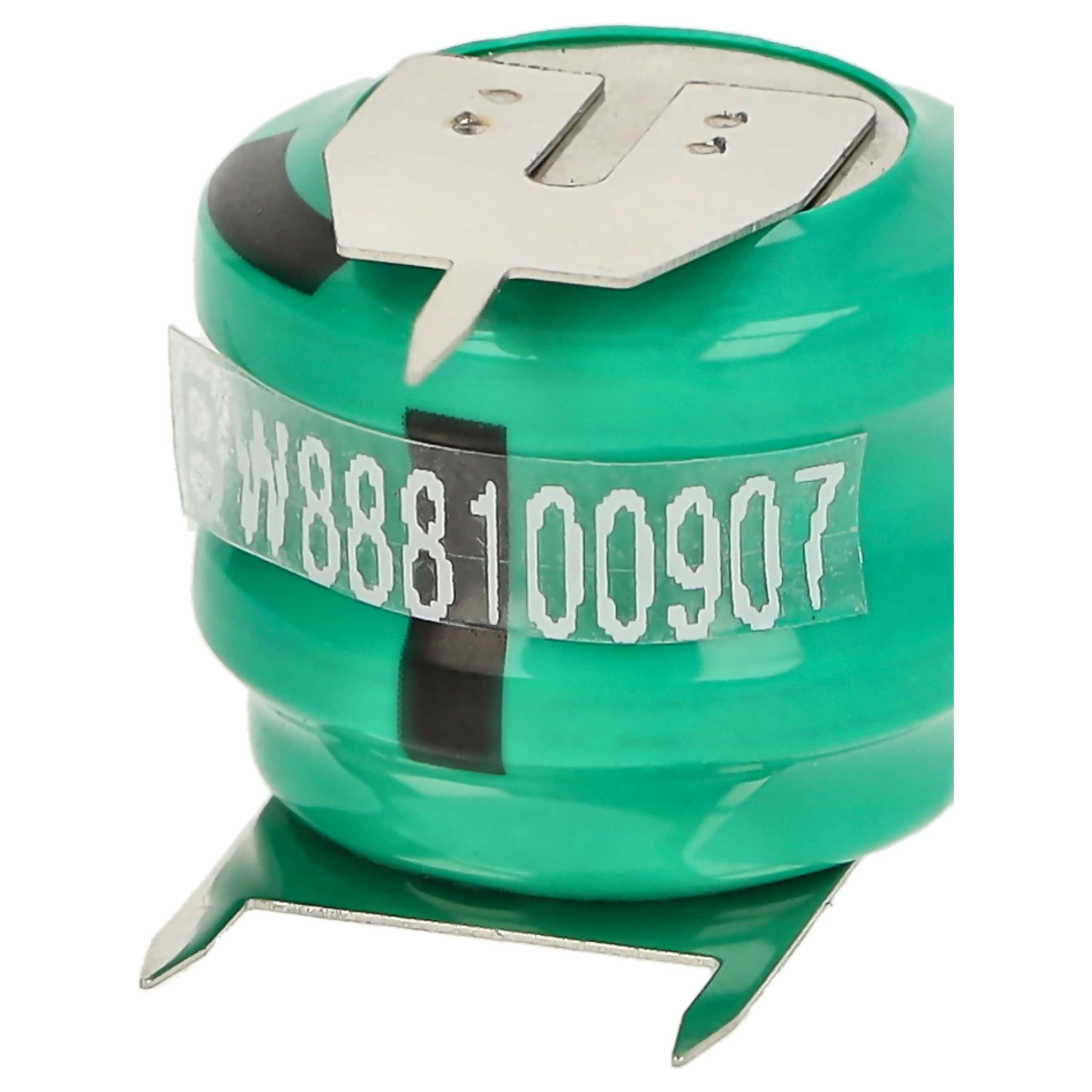 vhbw 100x NiMH Batería de botón de Repuesto Tipo V80H 3 Pines 80 mAh 2,4 V Compatible para lámparas solares, etc.