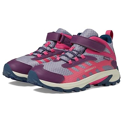 Merrell Kids Moab Speed 2 Mid A/C Waterproof (Little Kid/Big Kid) Kids Shoes Berry/Navy