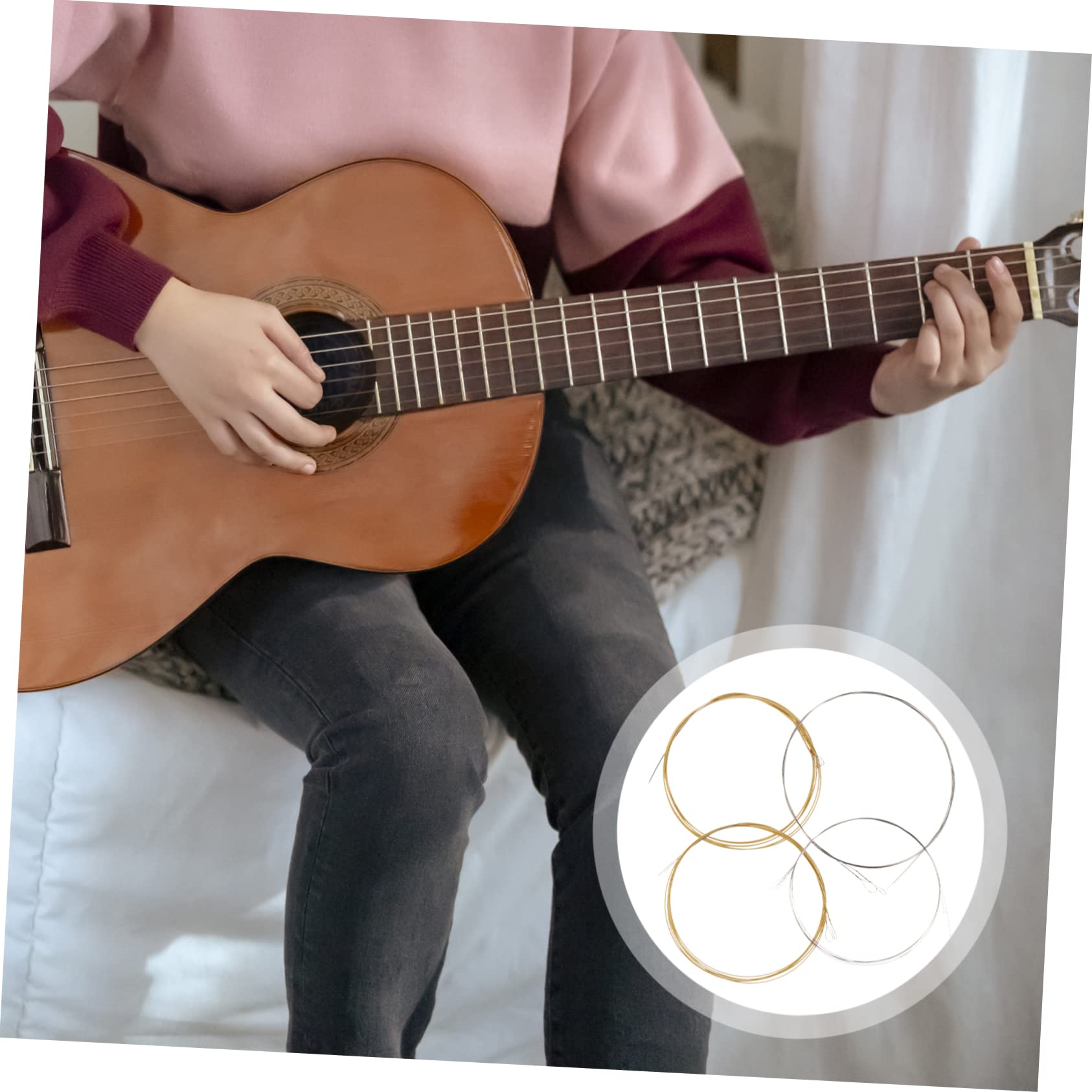 4 Stück Mandolinen Saiten Hell und Glatt aus Edelstahl Austauschbar Ersatzsaiten Mandolinenzubehör für Mandolinenliebhaber