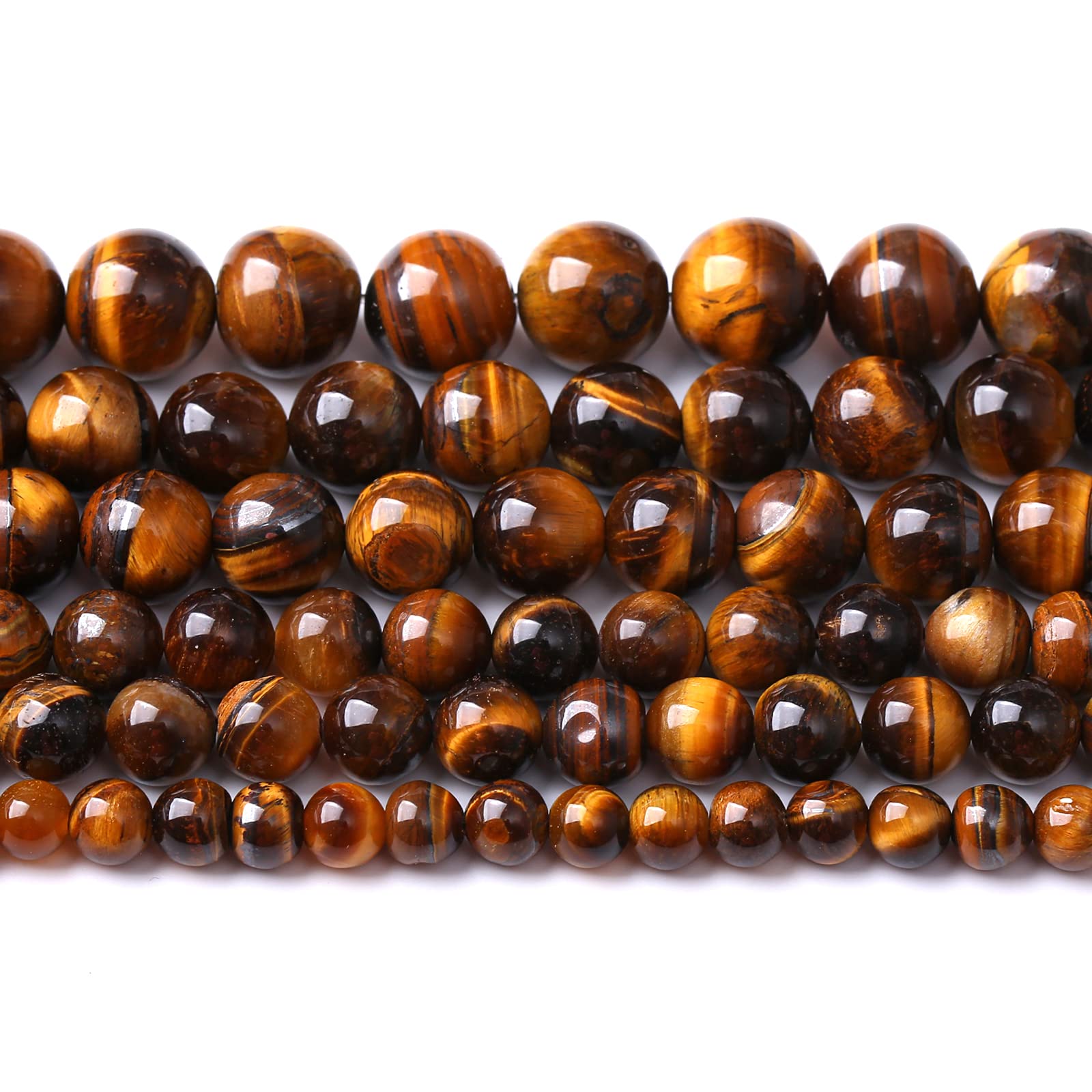 4MM 88PCS Natural Stone Yellow Tiger Eye Stone with Iron Mine Beads for Jewelry Making DIY Bracelet โ image 1