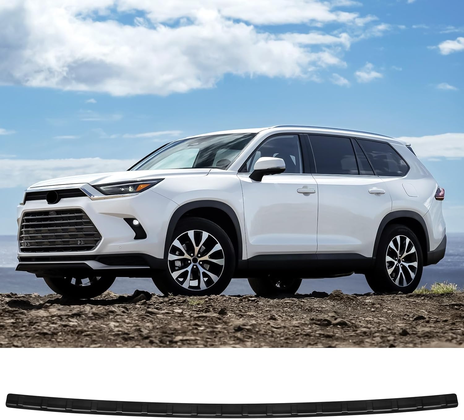 BIBLOZ Rear Bumper Protector Compatible with Toyota Grand Highlander LE/XLE/Limited/Platinum 2024 2025 2026 Accessories ABS Material Rear Bumper Guard Trim(Not for Highlander) Grand Highlander 2024 2025(Exterior)