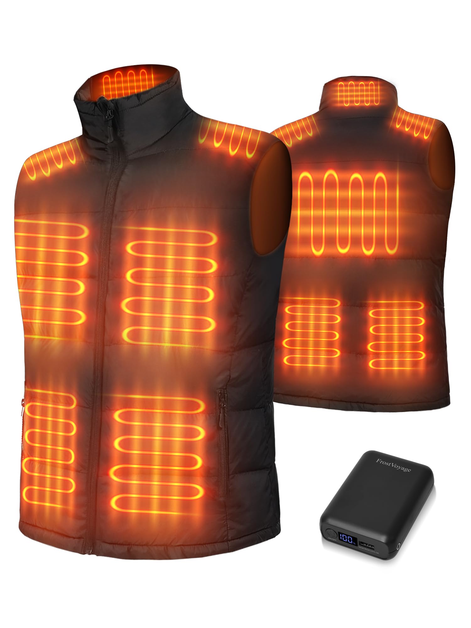 Ylightn Gilet Chauffant, Veste Chauffante Avec Batterie, 3 Niveau De