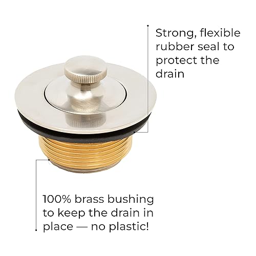 Miniatura 2 de Conjunto de drenaje de bañera de elevación y giro, kit de conversión, recorte de residuos y placa frontal de desbordamiento de un solo agujero,