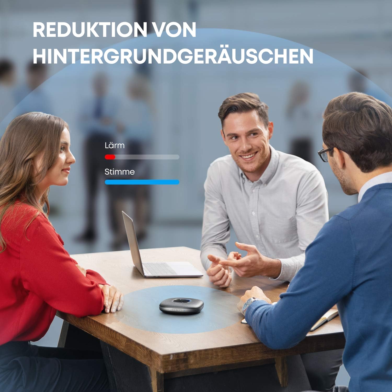 Anker PowerConf Bluetooth Konferenzlautsprecher mit 6 integrierten Mikrofonen, verbesserter Tonaufnahme, 24 St. Akku, USB-C Konnektivität, für Homeoffice (Schwarz)