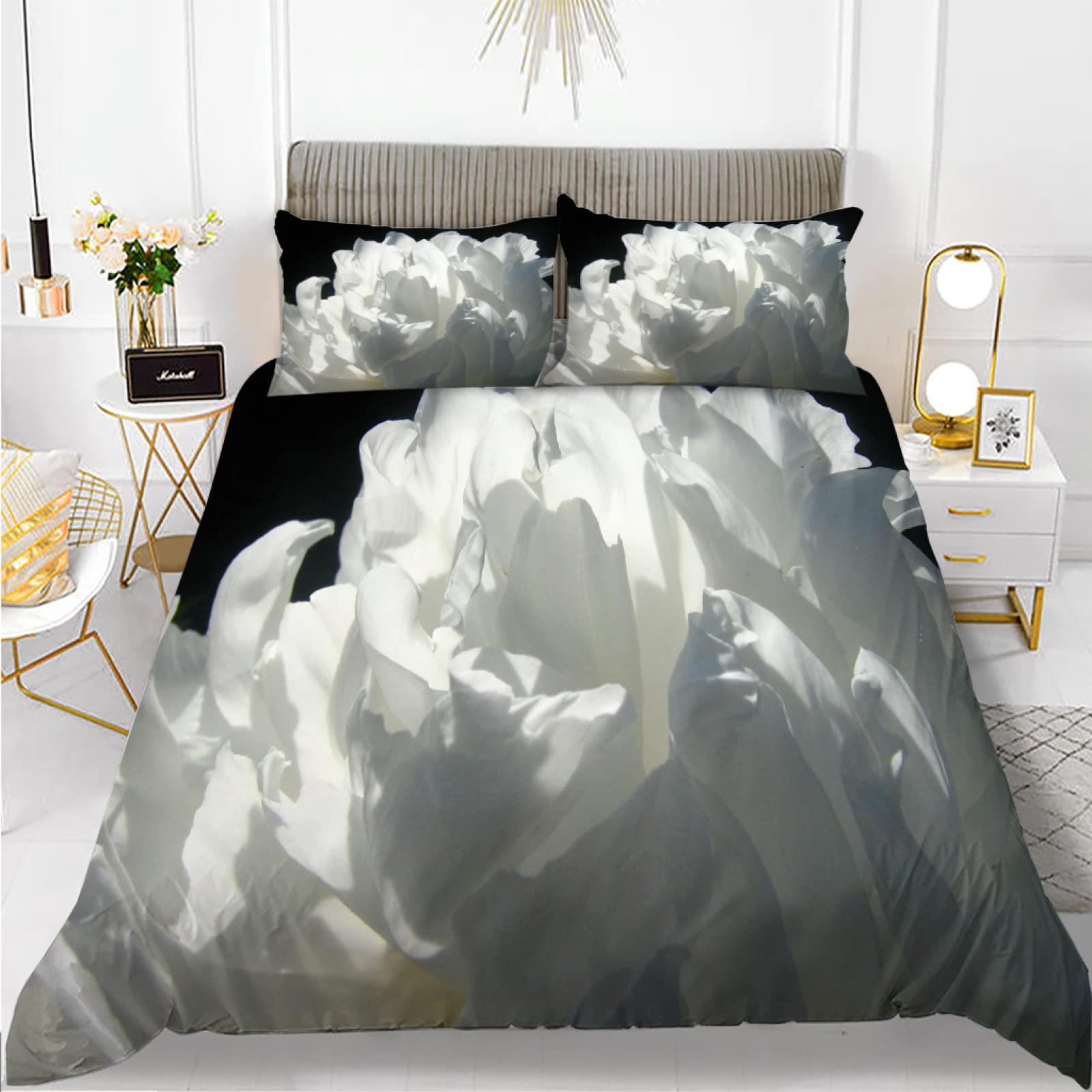 Parure de lit adulte 220x240 grise avec housse de couette microfibre 110g