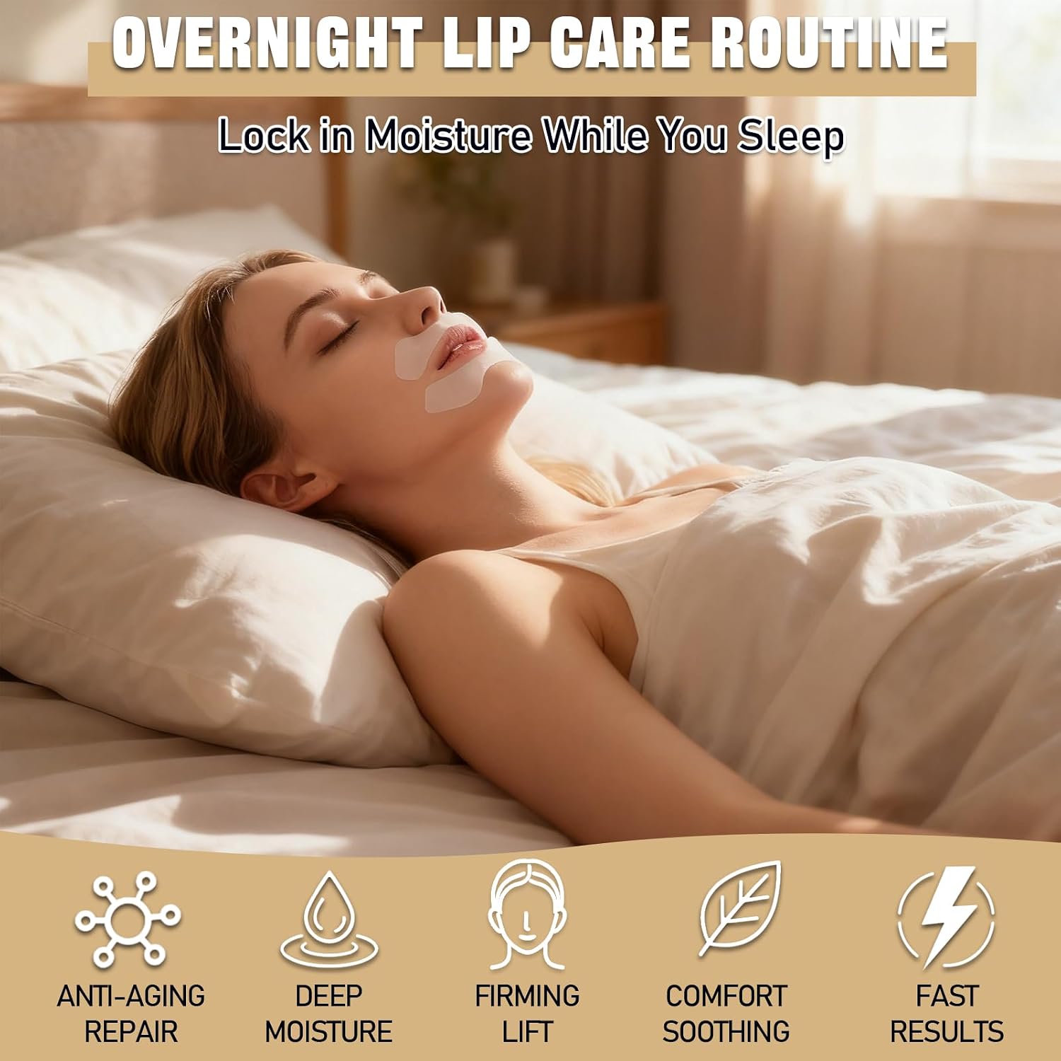 12PCS Anti Wrinkle Patches for Lip,Silicone Smile Line Patches | Overnight Lip Hydration Care,Deep Moisturizing & Repair,Reduce the Appearance of Fine Lines