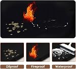 Under Grill Mats for Outdoor Grill, Double-Sided Fireproof Mat, Fireplace Mat Deck Patio Protector, Grill Mat for BBQ, Heat-Resistant Waterproof Oil-Proof Grill Floor Mat (48 x 30 inch)